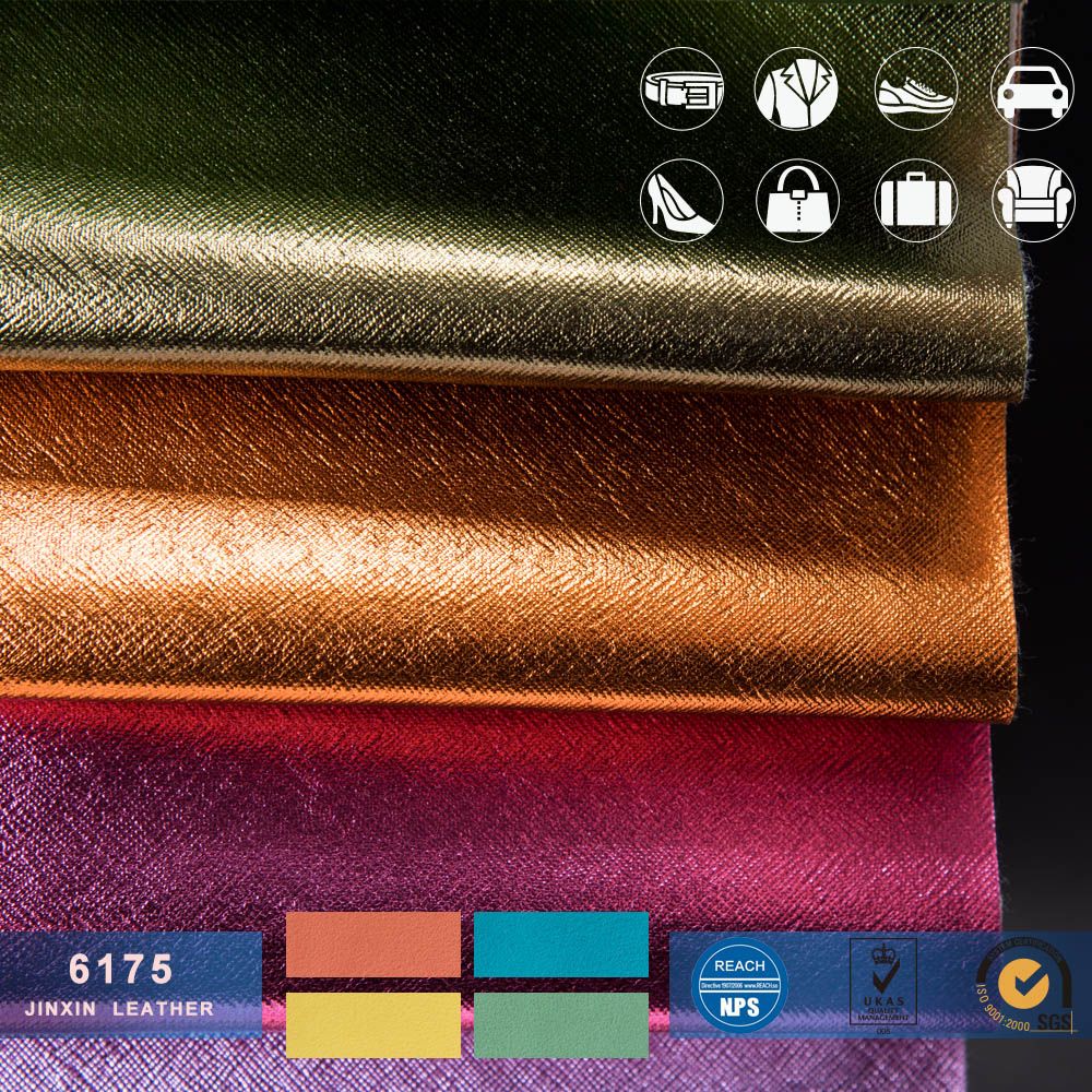 2017 New Saffiano Cross Pattern Synthetic PVC Leather